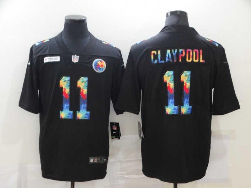 Men's Pittsburgh Steelers Chase Claypool #11 Black Game Player jersey