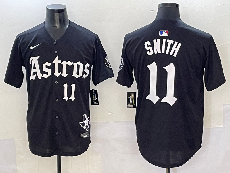 Men's Houston Astros Cam Smith #11 Black Team Player Jersey