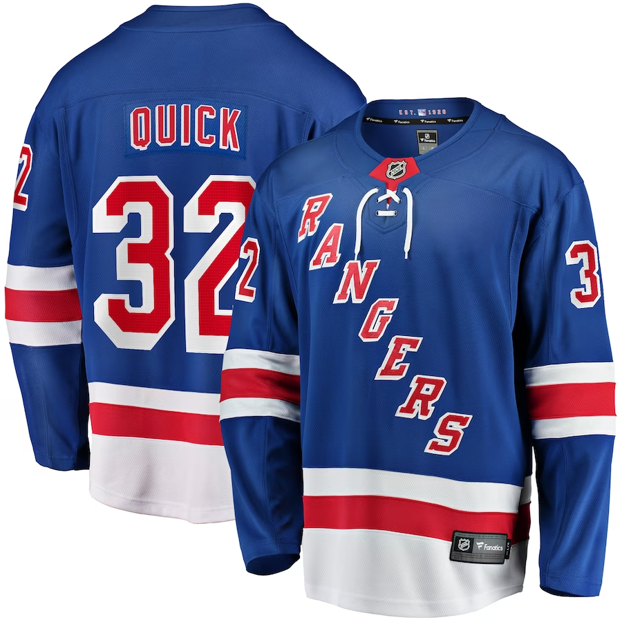 Men's New York Rangers Jonathan Quick #32 Blue Player jersey