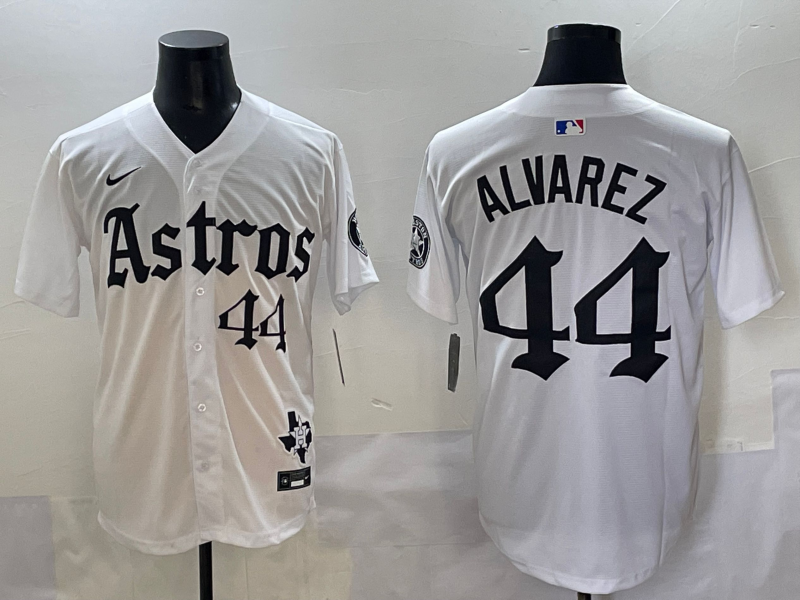 Men's Houston Astros Yordan Alvarez #44 White Game Player Jersey