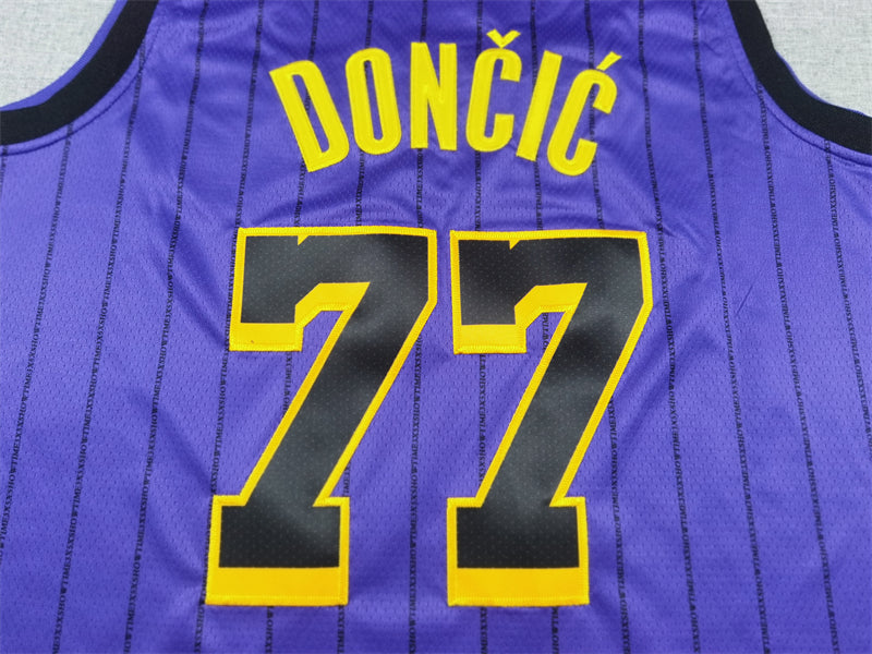Men's Los Angeles Lakers Luka Doncic #77 Purple Swingman Jersey