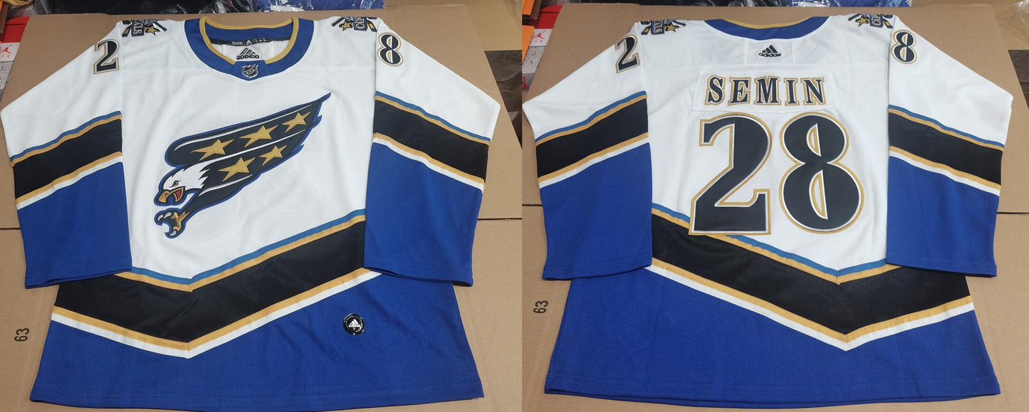 Men's Washington Capitals Alexander Semin #28 White Blue Game jersey