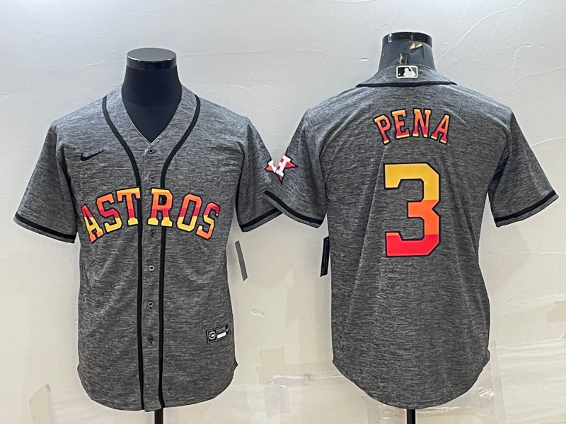 Men's Houston Astros Jeremy Pena #3 Gray Replica Player jersey