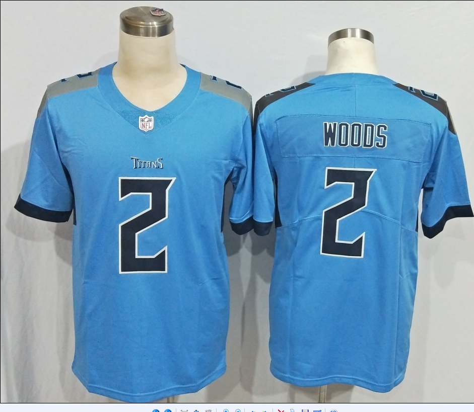 Men's Tennessee Titans Robert Woods #2 Light Blue Game jersey