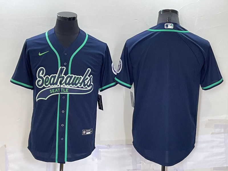 Men's Seattle Seahawks Navy Blank jersey