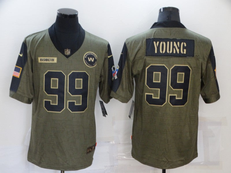 Men's Washington Commanders Chase Young #99 Brown Game jersey