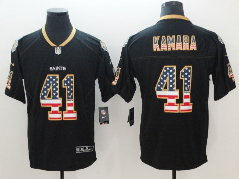 Men's New Orleans Saints #41 Alvin Kamara Black Team Game jersey