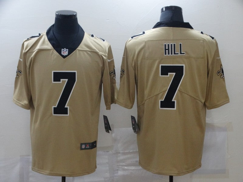 Men's New Orleans Saints Taysom Hill #7 Gold Inverted Game jersey
