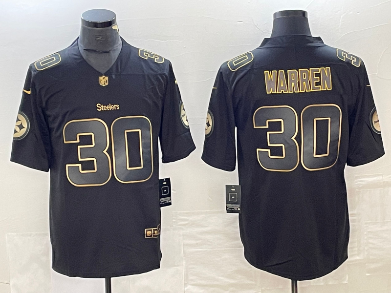 Men's Pittsburgh Steelers Jaylen Warren #30 Black Team Player jersey