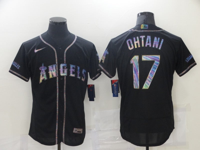 Men's Los Angeles Angels Shohei Ohtani #17 Black Sewn Baseball jersey