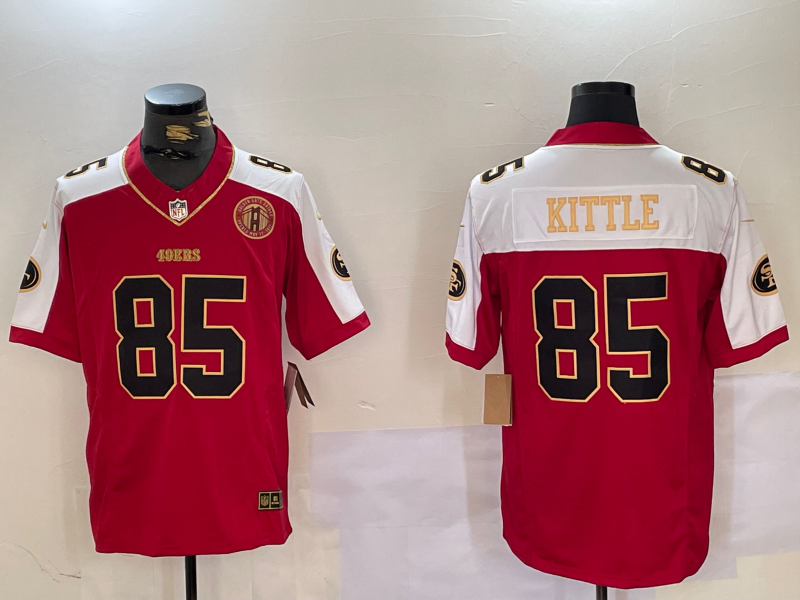 Men's San Francisco 49ers George Kittle #85 Scarlet Game Player jersey
