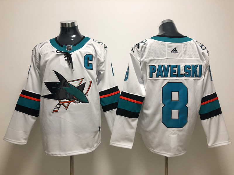 Men's San Jose Sharks Joe Pavelski #8 White Breakaway Player jersey