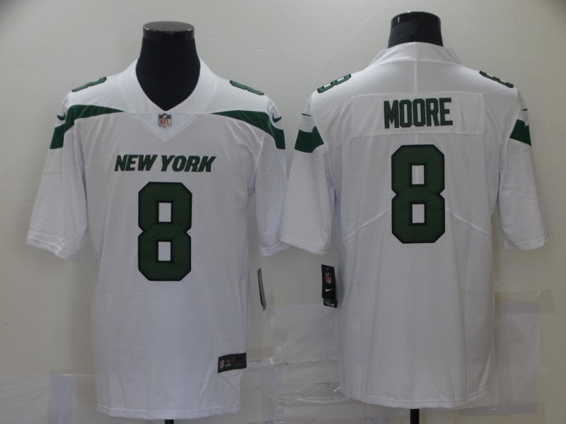 Men's New York Jets Elijah Moore #8 White Game jersey