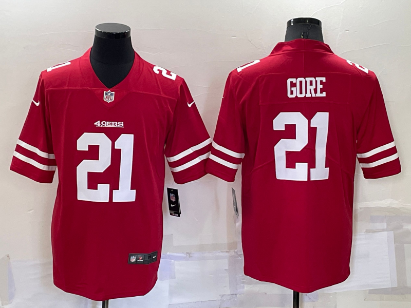 Men's San Francisco 49ers Frank Gore #21 Red Game jersey