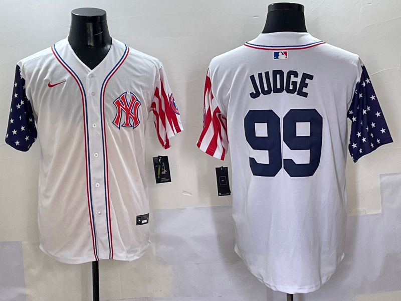 Men's New York Yankees Aaron Judge #99 White Team Player Game Jersey