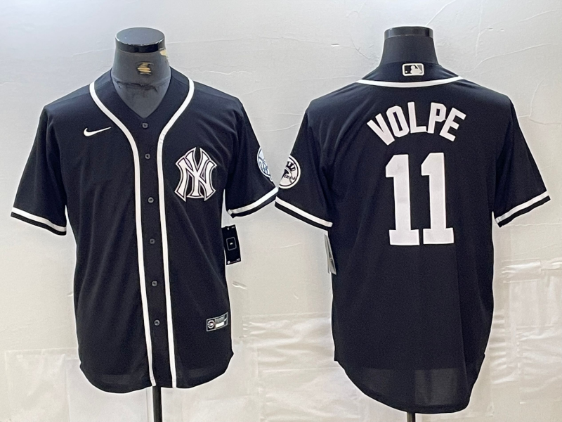 Men's New York Yankees Anthony Volpe #11 Black Limited jersey