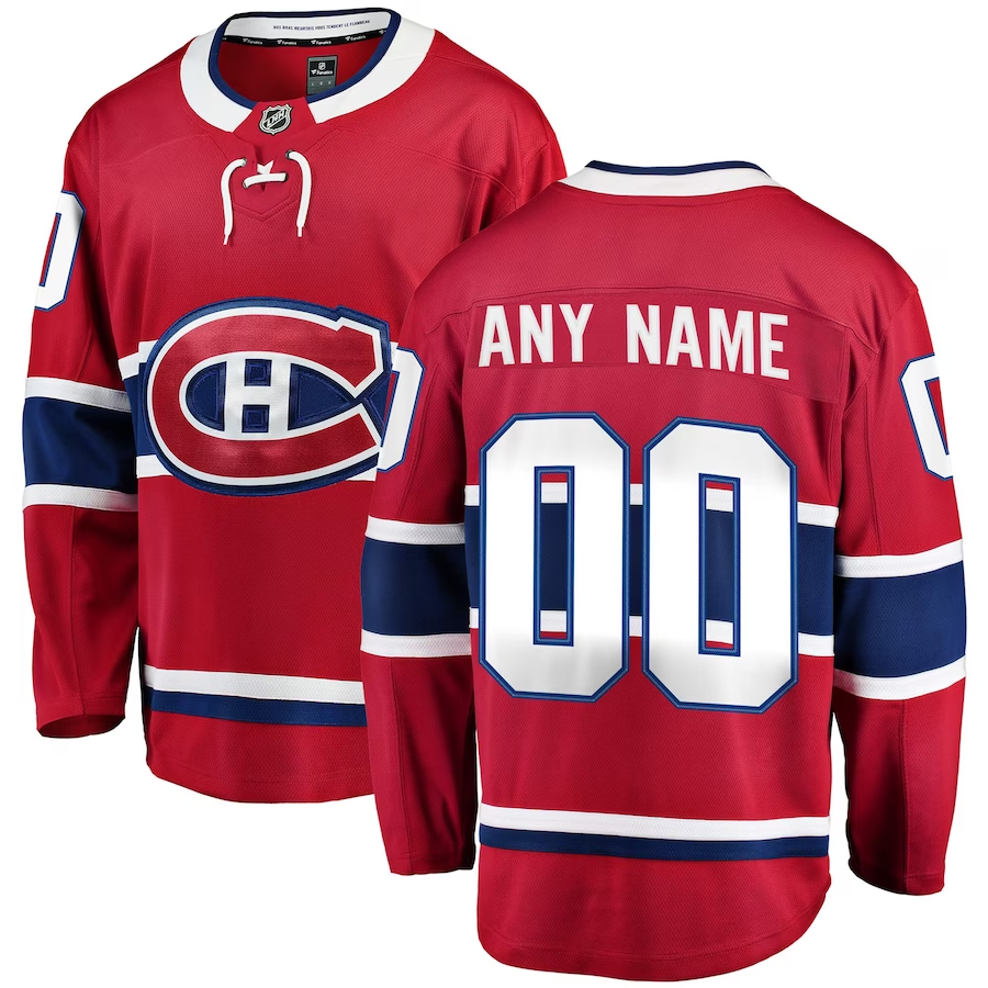Men's Montreal Canadiens Fanatics Branded Red Custom jersey