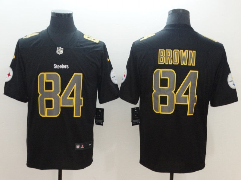 Men's Pittsburgh Steelers Antonio Brown #84 Black Authentic Game jersey