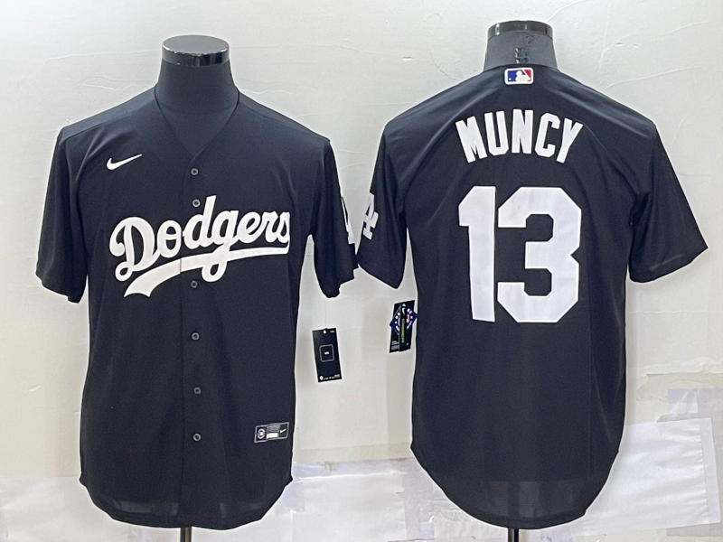 Men's Los Angeles Dodgers Max Muncy #13 Black Replica Baseball jersey