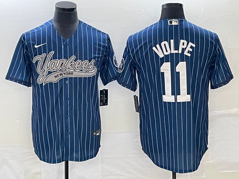 Men's New York Yankees Anthony Volpe #11 Blue Player jersey Joint Edition