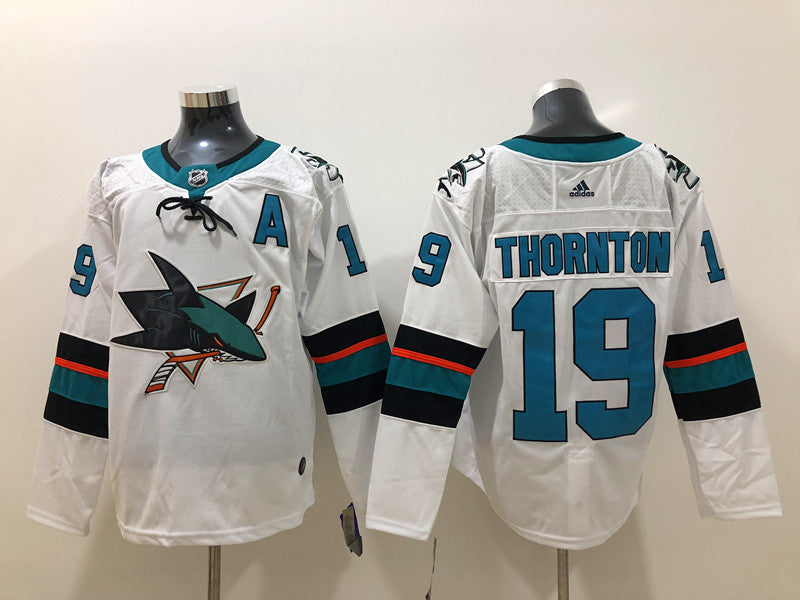 Men's San Jose Sharks Joe Thornton #19 White Breakaway Player jersey