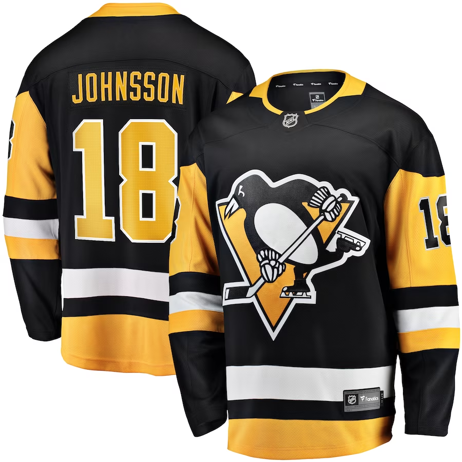 Men's Pittsburgh Penguins Andreas Johnsson #18 Black Player Game jersey