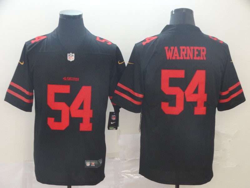 Men's San Francisco 49ers Fred Warner #54 Black Game jersey