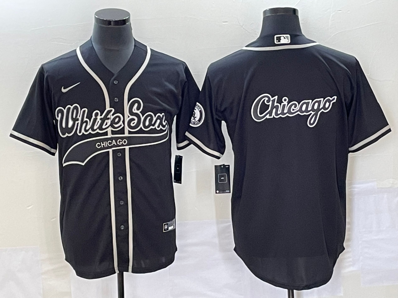 Men's Chicago White Sox Black Replica Game jersey Joint Edition