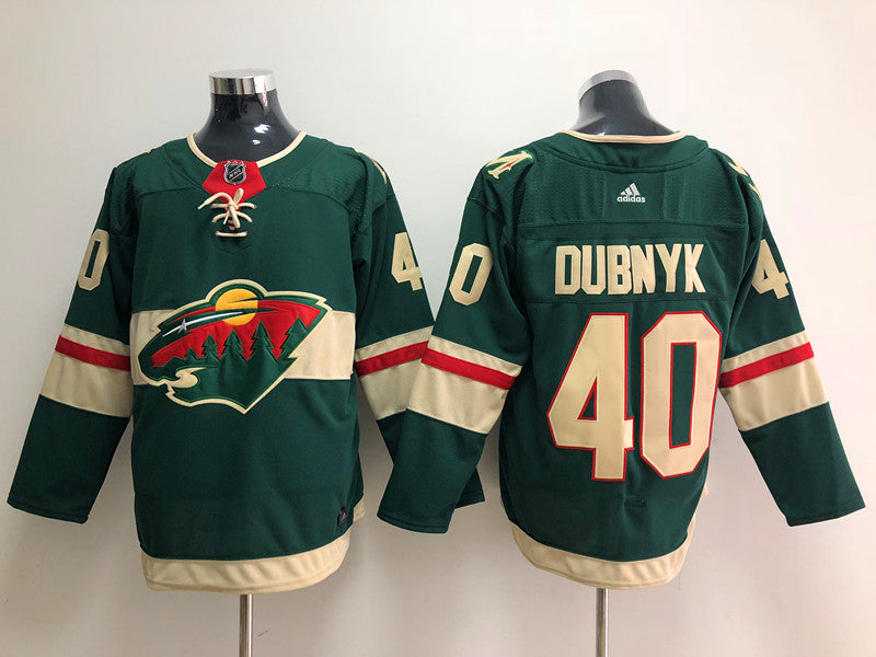 Men's Minnesota Wild Devan Dubnyk #40 Green Home Breakaway Player jersey