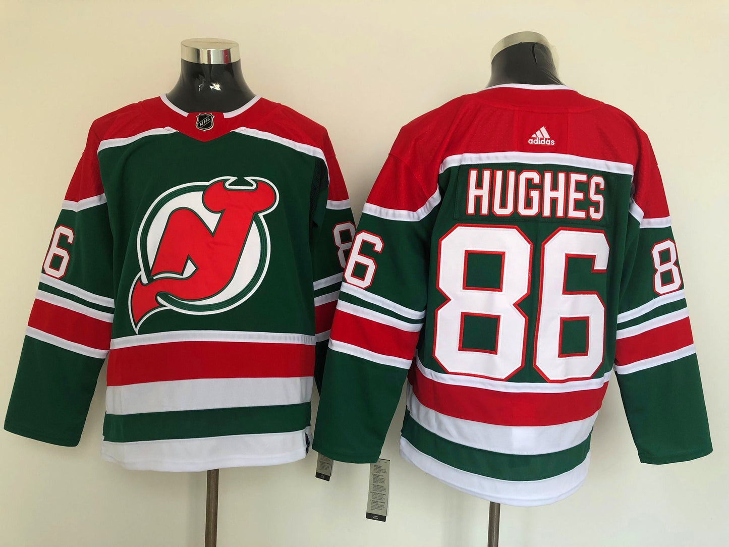 Men's New jersey Devils Jack Hughes #86 Green Player Game jersey