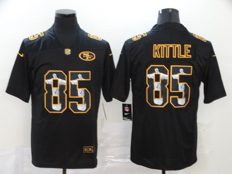 Men's San Francisco 49ers #85 George Kittle Black Authentic Game jersey