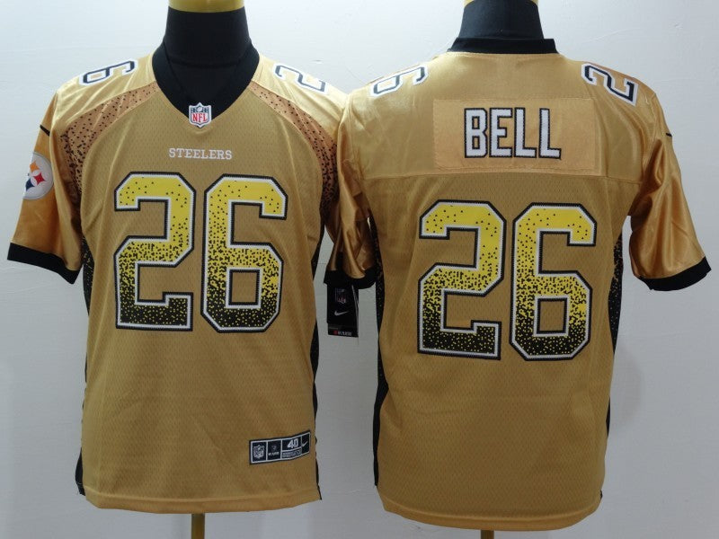 Men's Pittsburgh Steelers LeVeon Bell #26 Gold Game jersey