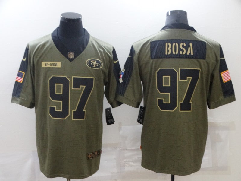 Men's San Francisco 49ers Nick Bosa #97 Brown Player Game jersey