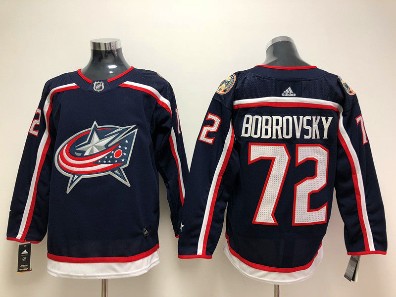 Men's Columbus Blue Jackets Sergei Bobrovsky #72 Navy Home Breakaway Player jersey