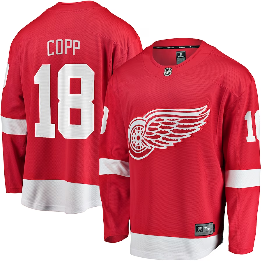 Men's Detroit Red Wings Andrew Copp #18 Red Home Breakaway Player jersey
