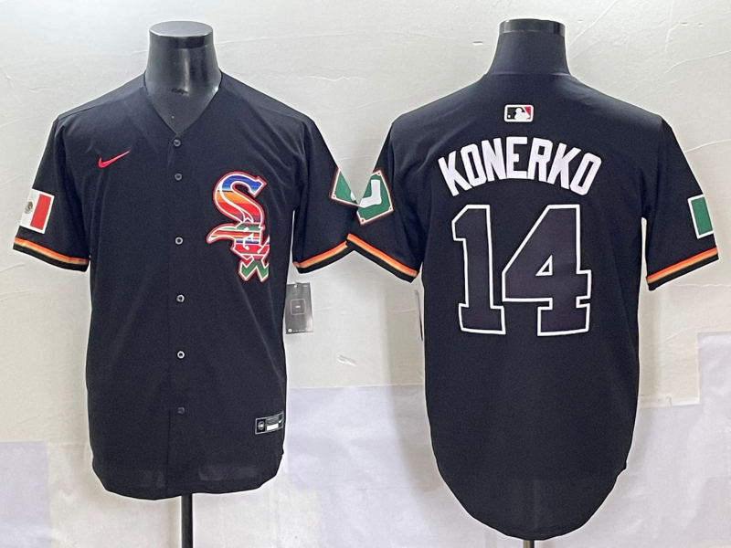 Men's Chicago White Sox Paul Konerko #14 Black Replica Player Jersey