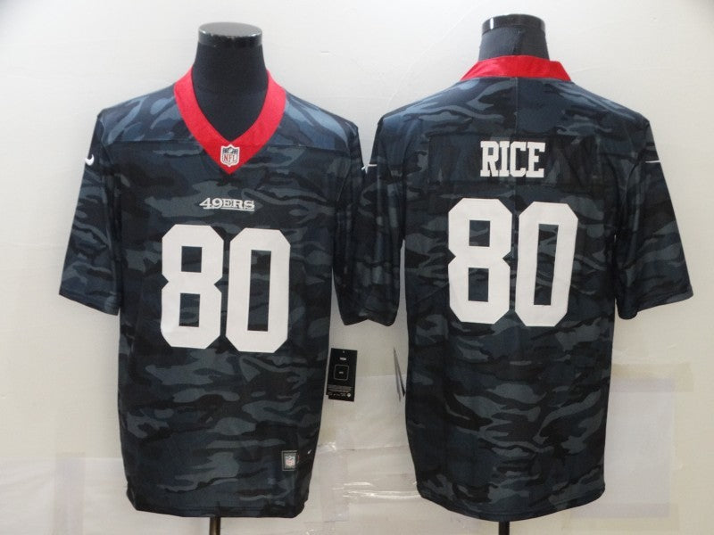Men's San Francisco 49ers Jerry Rice #80 Gray Camouflage Game jersey
