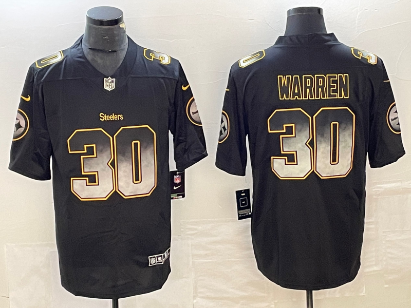 Men's Pittsburgh Steelers Jaylen Warren #30 Black Alternate Player jersey