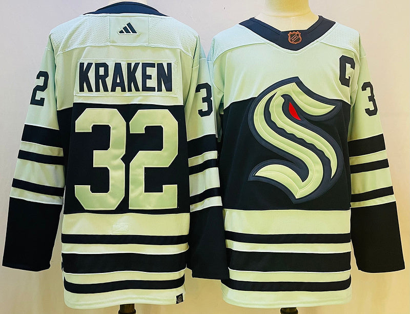 Men's Seattle Kraken Kraken #32 Blue Game jersey