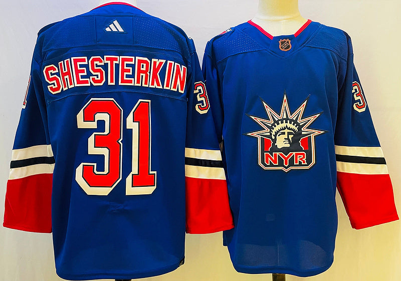 Men's New York Rangers Igor Shesterkin #31 Blue Game jersey