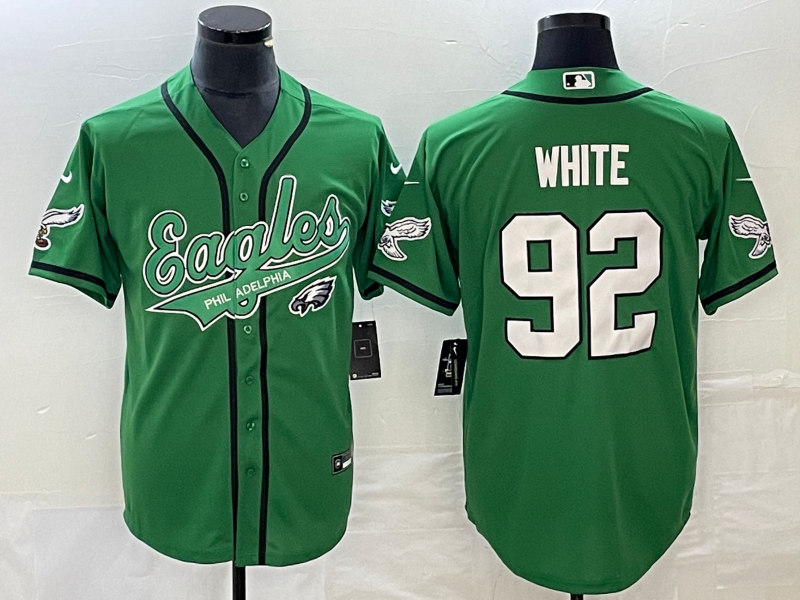 Men's Philadelphia Eagles Reggie White #92 Kelly Green Game jersey Joint Edition