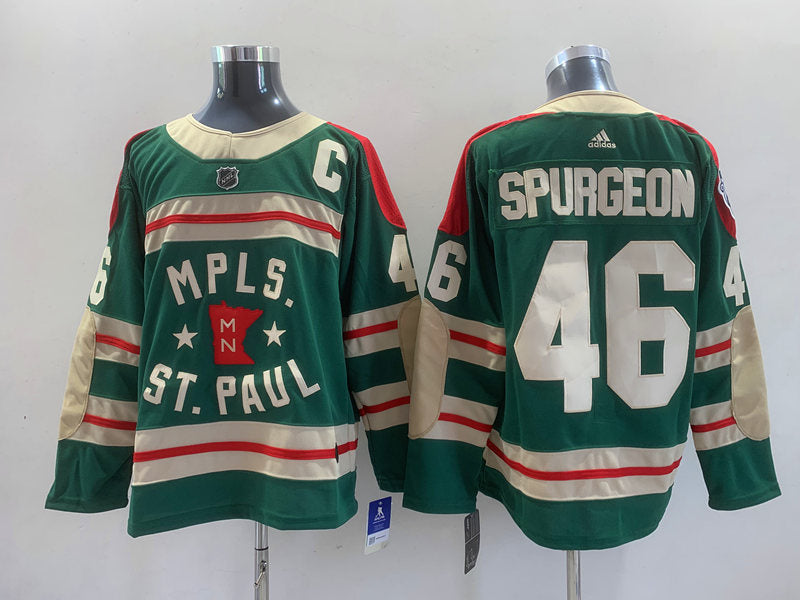 Men's Minnesota Wild Jared Spurgeon #46 Green Breakaway Player jersey