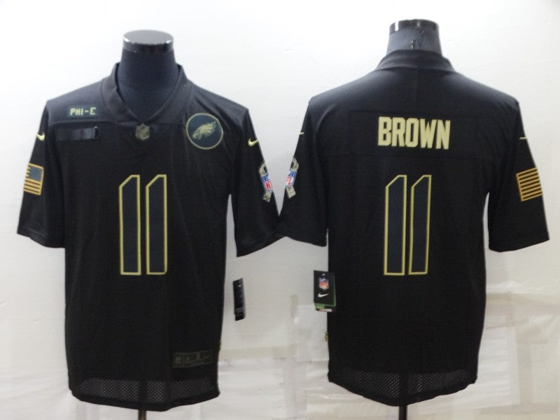 Men's Philadelphia Eagles A.J. Brown #11 Black Player Game jersey