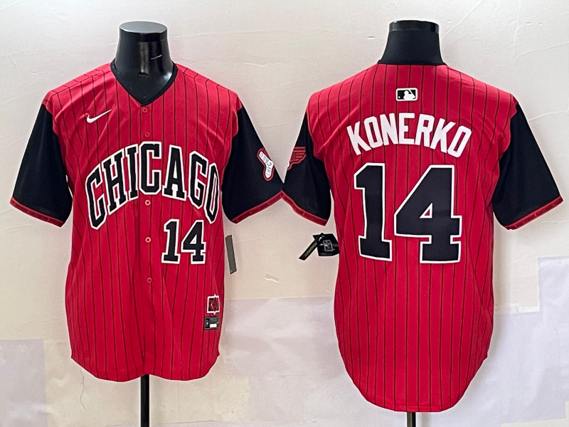 Men's Chicago White Sox Paul Konerko #14 Red/Black 2025 City Connect Limited Retired Player jersey