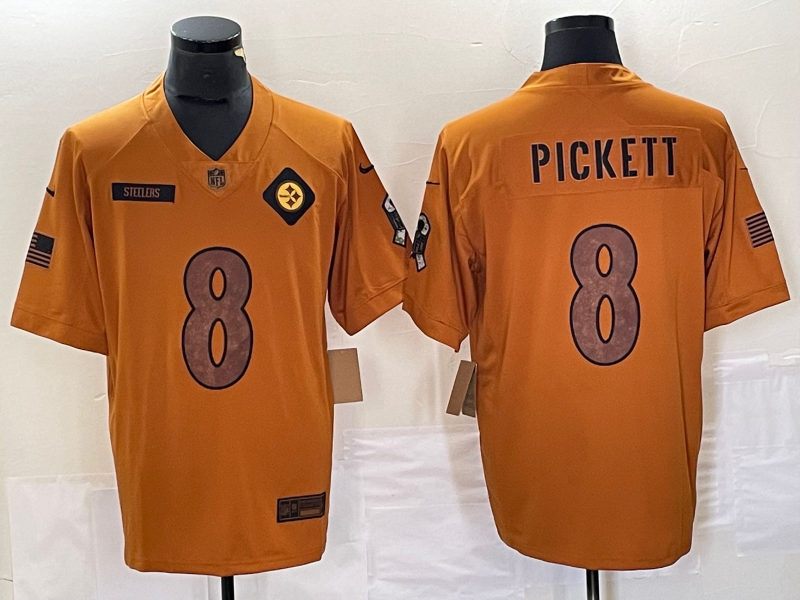 Men's Pittsburgh Steelers Kenny Pickett #8 Brown 2023 Salute To Service Limited jersey