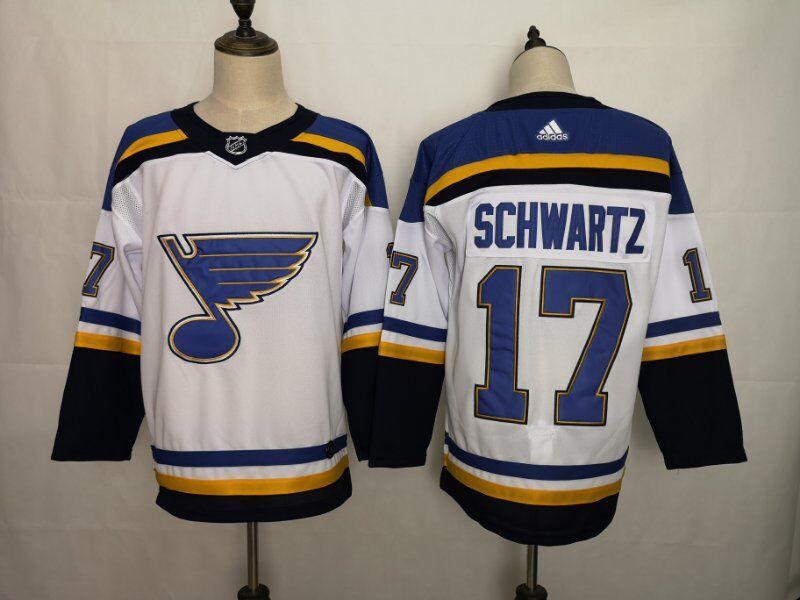 Men's St. Louis Blues Jaden Schwartz #17 White Breakaway Player jersey