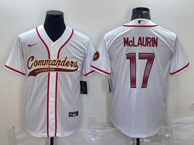 Men's Washington Commanders Terry McLaurin #17 White Game jersey Joint Edition