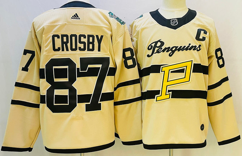 Men's Pittsburgh Penguins Sidney Crosby #87 Yellow Player jersey