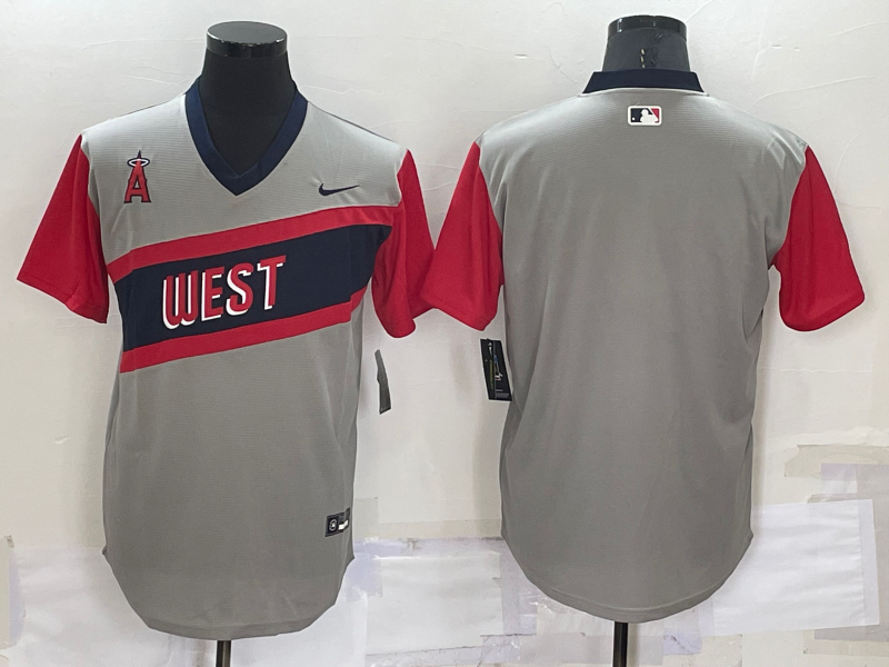 Men's Los Angeles Angels Gray Replica Blank jersey