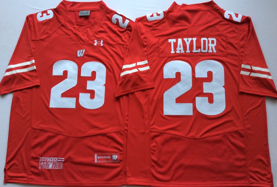 Men's Wisconsin Badgers Jonathan Taylor #23 Red Player Game Jersey